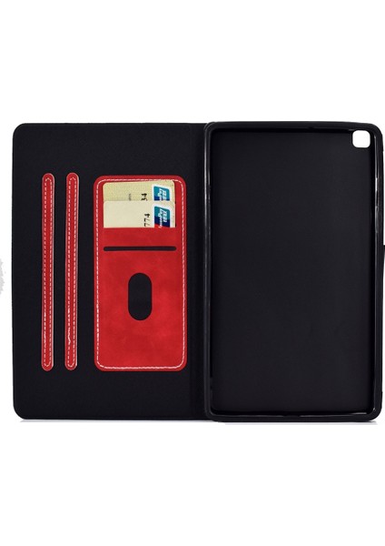 Samsung Galaxy Tab Için A 8.0 (2019) T290/T295 Deri Kılıf Kırmızı (Yurt Dışından)
