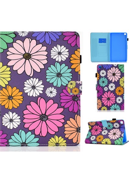 Samsung Galaxy Sekmesi Için Desen Deri Çantası A 8.0 (2019) Daisy (Yurt Dışından)