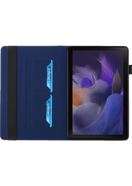 Samsung Galaxy Tab A8 10.5 2021 X200/X205 Kraliyet Mavisi Için Rhombus Skin Fe Deri Kılıf (Yurt Dışından)