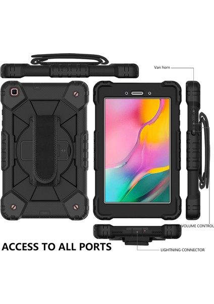 Samsung Galaxy Tab Için A 8.0 (2019) T290/T295 Silikon+Pc Kılıfı Siyah (Yurt Dışından) modelleri