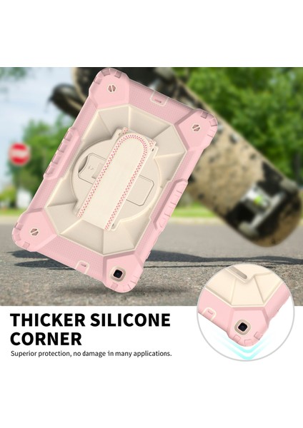 Samsung Galaxy Tab Için 8.0 (2019) T290/T295 Silikon+Pc Kılıfı Gül Altın+Bej (Yurt Dışından) fırsatları