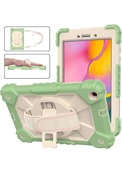 Samsung Galaxy Tab Için A 8.0 (2019) T290/T295 Silikon+Pc Case Matcha Green+Bej (Yurt Dışından)