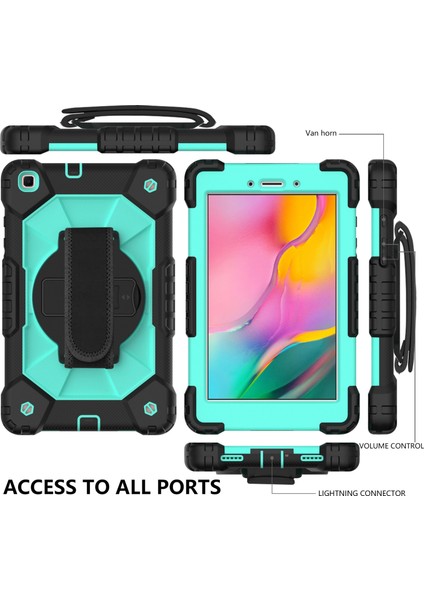 Samsung Galaxy Tab Için A 8.0 (2019) T290/T295 Silikon+Pc Kılıfı Siyah+Mint (Yurt Dışından) modelleri