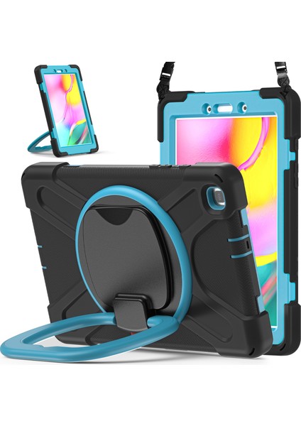 Samsung Galaxy Tab Için A.8.0 (2019) T290 / T295 Case Siyah+Mavi (Yurt Dışından)