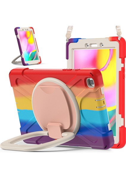 Samsung Galaxy Tab Için A.8.0 (2019) T290 / T295 Case Renkli Kırmızı (Yurt Dışından)