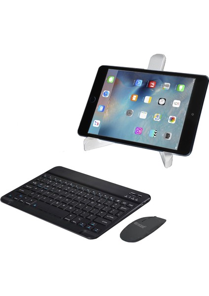 Huawei Matepad 10.4 BAH3-W09 Bluetooth Klavye ve Mouse (Tr Sticker) +Tablet Standı AL2765