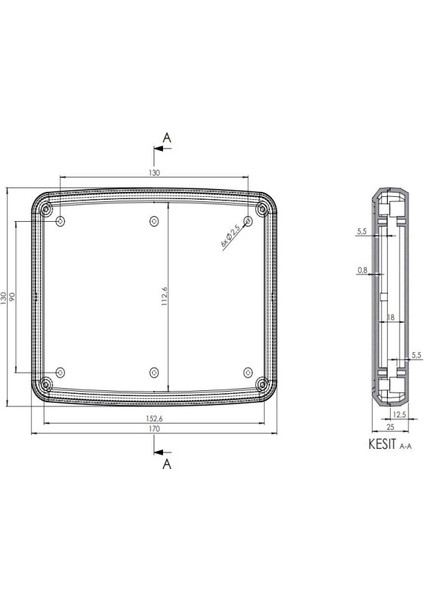 Sanec Elektronik Proje Kutusu (Ölçüleri: 170X130X25MM) - Siyah modelleri