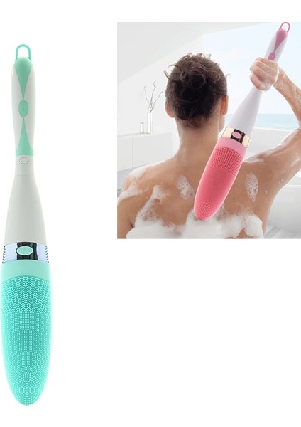 Cnaıer AE-8381 Su Geçirmez Titreşim Silikon Banyo Fırçası Yeşil (Yurt Dışından)