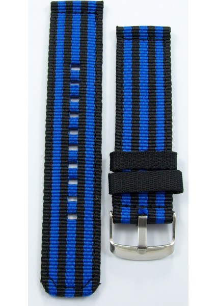 Kumaş Perlon Siyah Mavi 24MM Spor Saat Kordonu Kayışı Nato fırsatları