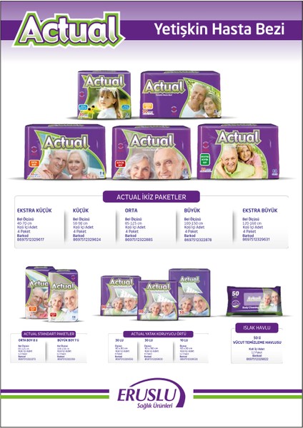 Acrual Yetişkin Hasta Bezi Extra Büyü (Xl) 120-160 Cm 90 Adet fırsatları