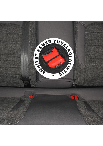 Peugeot Rifter 2019+ Özel Dikim Gri Füme Keten Koltuk Kılıfı