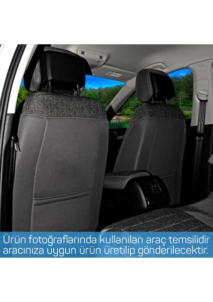 Peugeot Rifter 2019+ Özel Dikim Gri Füme Keten Koltuk Kılıfı