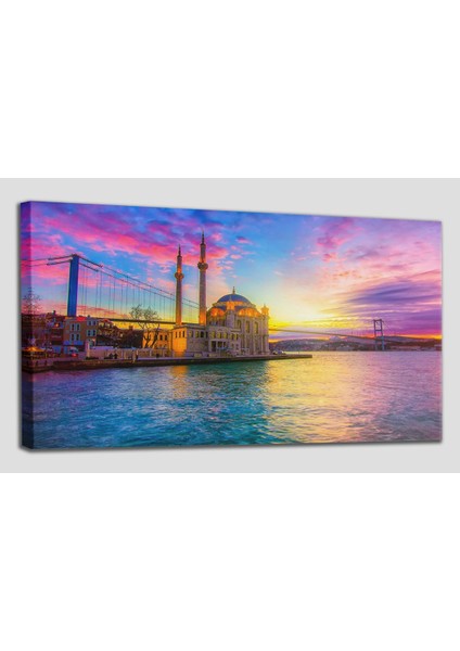 Ortaköy Camii ve Boğaziçi Köprüsü Manzarası Dekoratif Kanvas Tablo 1207