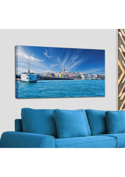 Galata Köprüsü Manzarası Dekoratif Kanvas Tablo 1199