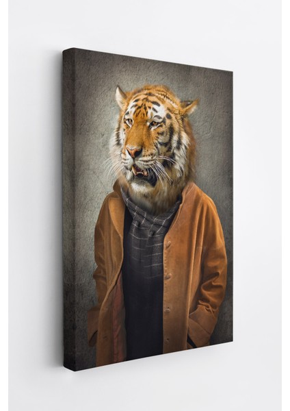 Kaplan Adam Dekoratif Kanvas Duvar Tablosu