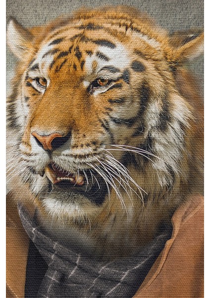 Kaplan Adam Dekoratif Kanvas Duvar Tablosu modelleri