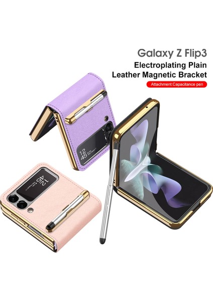 Samsung Galaxy Z Flip3 5g Serin Siyah Için Gkk Güzellik Çantası Deri Kılıf fırsatları