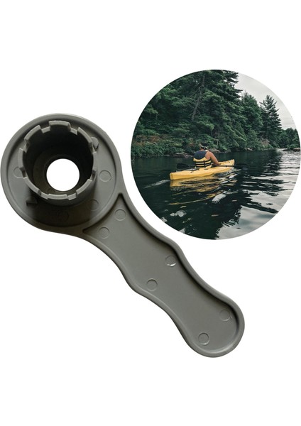 8 Groove Vidalı Hava Valfı Anahtar Spanner Kalesi Kayak Rafts Aksesuarları Gri( Yurt Dışından )