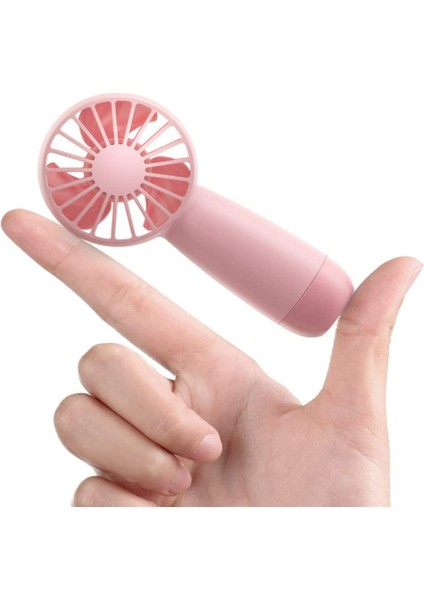 Mini El Fanı, Askılı Taşınabilir Pille Çalışan Fan, 3000MAH Şarj Edilebilir Pilli Kişisel Cep Fanı, 5-10 Saat Çalışma Süresi (Pembe)