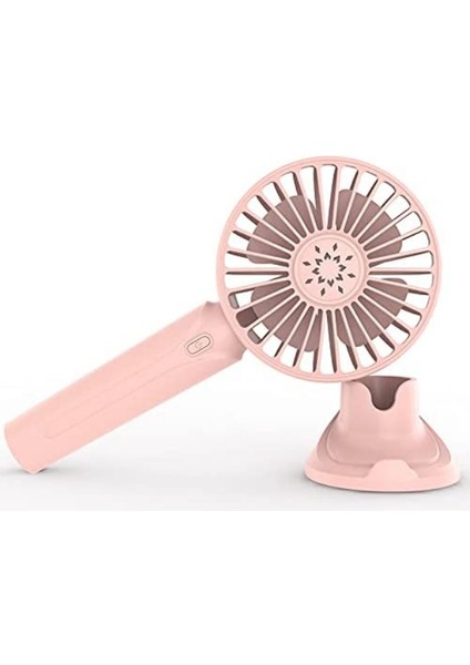 El Pockat Fanı, Mini Taşınabilir Fan 2000MAH USB Pille Çalışan USB Şarj Edilebilir Fan, Hız Ayarlı Sessiz Masa Fanı, Tabanlı (Pembe)