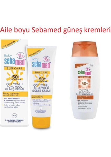 Aile Boyu Sebamed Güneş Kremleri Baby SPF50 Krem 75 ml + Güneş Koruyucu Losyon SPF50 150 ml