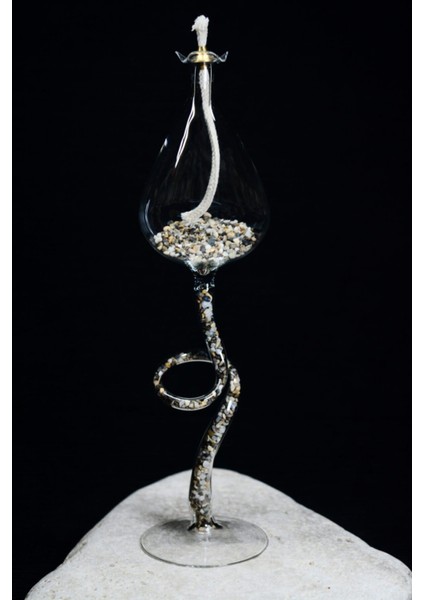 Üfleme Cam El Yapımı Renkli Lale Figürlü Kandil