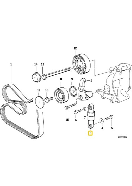 Bmw E34 ve E36 M42 ve M43 Motor V Kayış Gergi Pistonu 11281247051