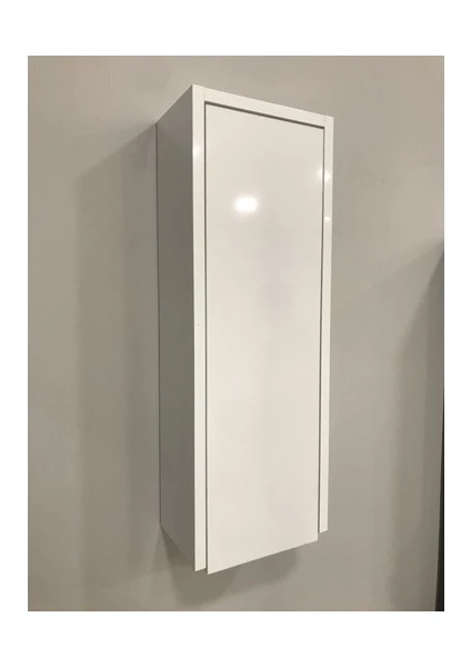 Çok Amaçlı Banyo Boy Dolabı 70 cm Mdf Parlak Beyaz