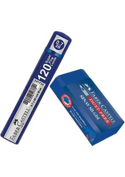 Faber Sınav Seti - Sınav Silgisi + 120'LI 0.7mm Kalem Ucu Mavi