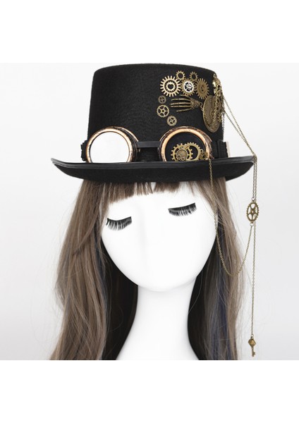 Goggles Gears ile Steampunk Top Şapka (Yurt Dışından) modelleri