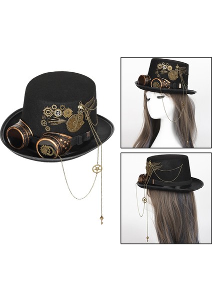 Goggles Gears ile Steampunk Top Şapka (Yurt Dışından) indirimleri