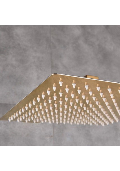 Tepe Duş Başlığı Kare Slim 304 Metal 25X25 cm Altın KTD102-G