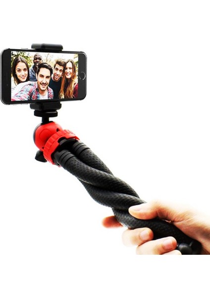 Ahtapot Bükülebilir Tripod 30cm 360 Derece Ayarlanabilir 320gr Selfie Telefon Tutuculu 3 Ayaklı All in one