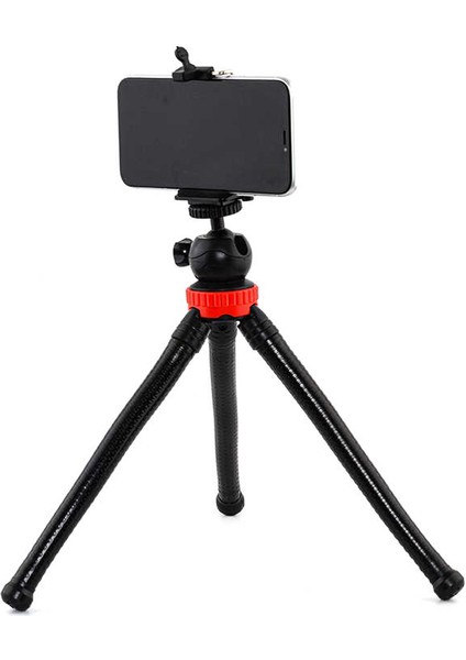 Ahtapot Bükülebilir Tripod 30cm 360 Derece Ayarlanabilir 320gr Selfie Telefon Tutuculu 3 Ayaklı All in one