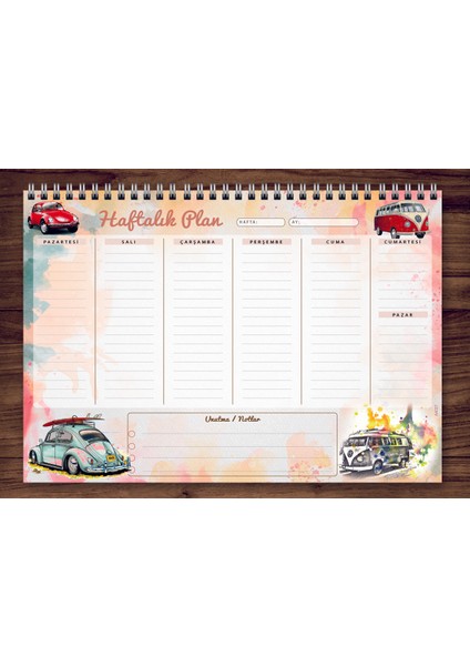 Express Planner A4 Haftalık Planlayıcı Cars Beetle