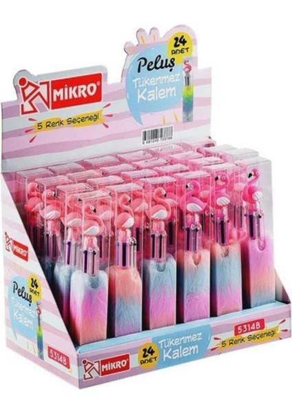 5314B 6 Renk Çok Fonksiyonlu Flamingo Peluş Tükenmez Kalem fiyatları