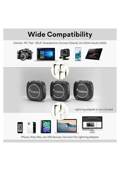 AU-WM820A2 Dual Kablosuz Yaka Mikrofonu