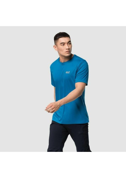 Jack Wolfskin Tech T M Erkek Mavi T-Shirt 1807071-1361