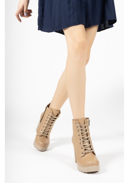 Nude Cilt Kadın Yüksek Topuklu Bot 0012SP01 fiyatları