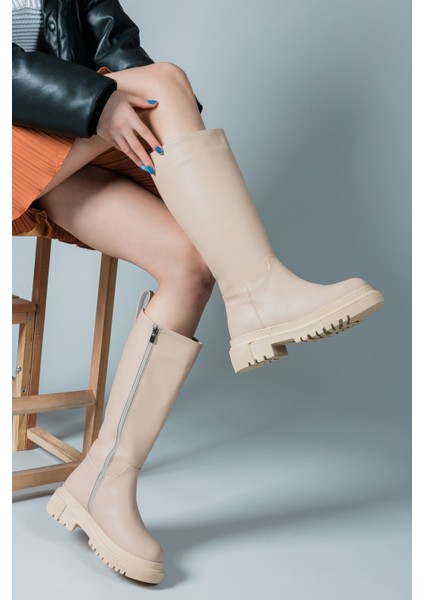 Kadın Nude Deri Kışlık Çizme – Fermuarlı, Ortopedik Tabanlı, Koku ve Ter Önleyici Rahat Tasarım indirimleri