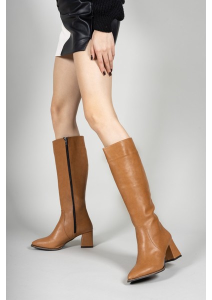 Taba Cilt Kadın Çizme 0012046