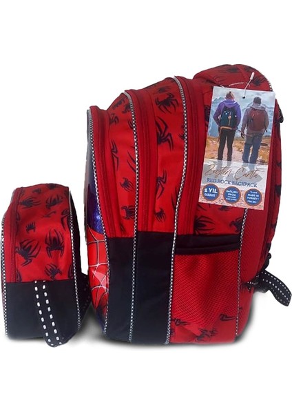 Örümcek Adam Baskılı Ilkokul Çantası Beslenme Çantası+Beslenme Kabı+Suluk (4 Parça) modelleri