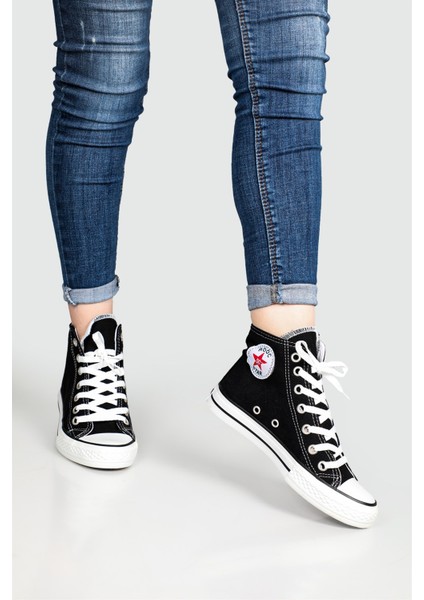 Rockstar Boğazlı Keten Converse Siyah Unisex Spor Ayakkabı 303 fiyatları