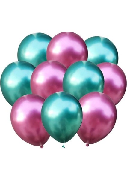 Pembe-Yeşil Krom Balon 50 Adet