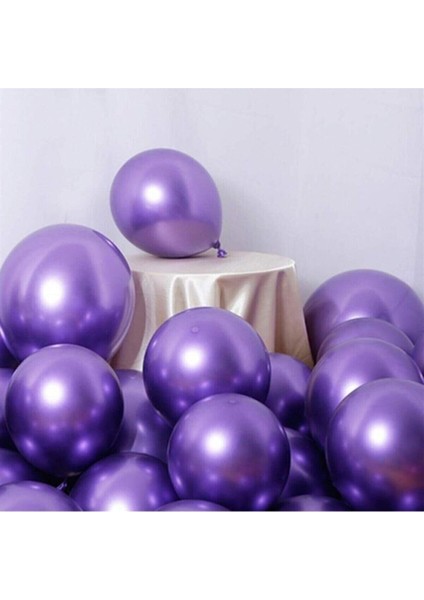 Mor Krom Parlak Balon 5 Adet