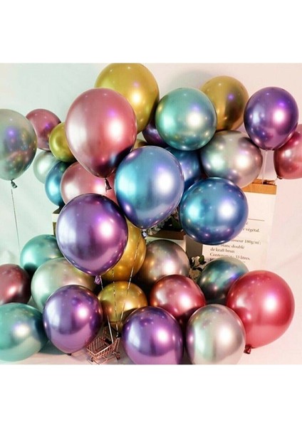 12 Inç Krom Karışık Balon 20 Adet