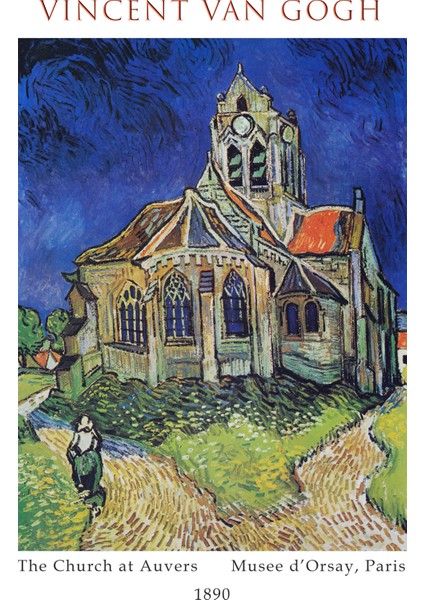 Vincent Van Gogh "two Church At Auvers" Sanatsal Çerçeveli Poster (30*42)