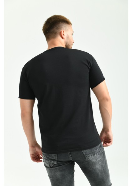 Erkek Likralı Siyah Bisiklet Yaka Kısakollu Tişört indirimleri