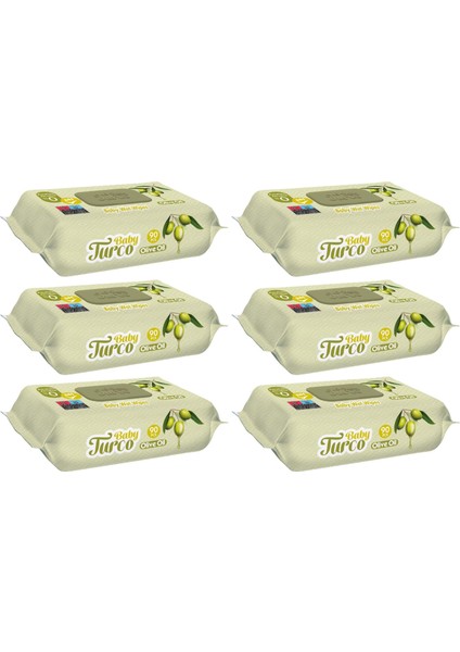 Islak Havlu Mendil 90 Yaprak Zeytinyağlı 6 Lı Set 540 Yaprak Plastik Kapaklı