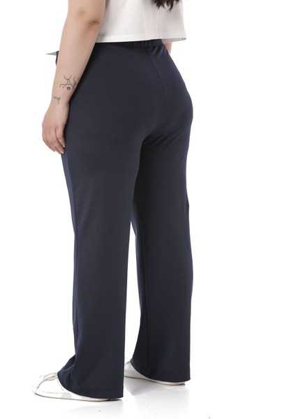 Büyük Beden Beli Lastikli Boru Paça Dalgıç Lacivert Pantolon fiyatları
